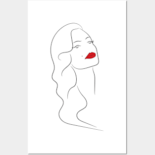 WOMAN PORTRAIT Minimalist Hand Drawn Design Posters and Art